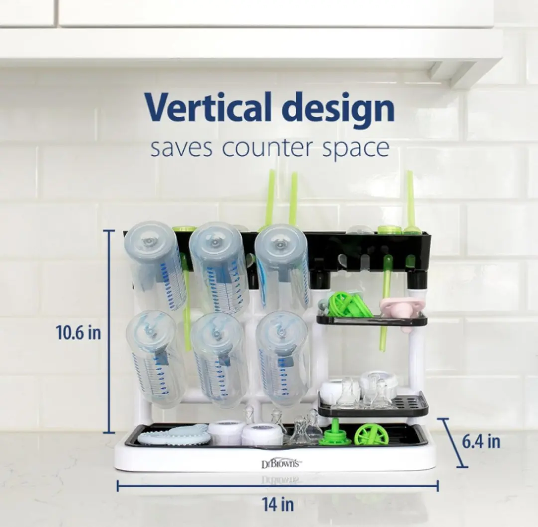 Dr. Brown's Verticaal Flessendroogrek Grijs/Wit