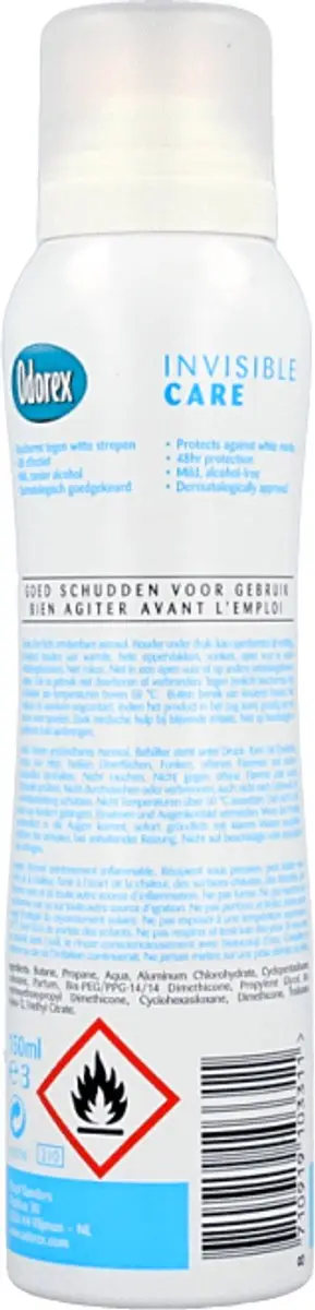 Odorex Deospray Invisible Care 150ml - afbeelding 6 van 6
