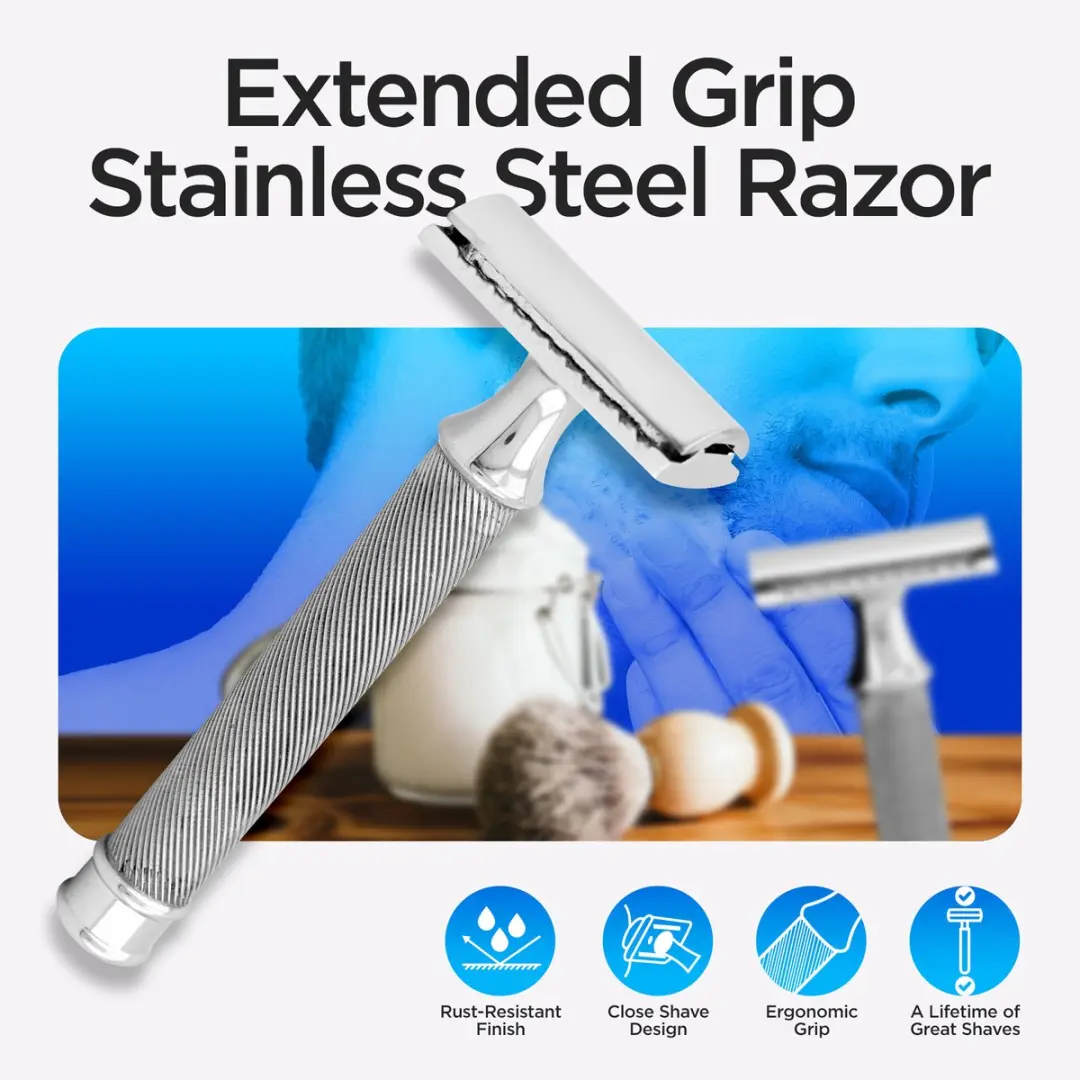 Haryali London Double Edge Safety Razor - Roestvrijstaal - afbeelding 6 van 6