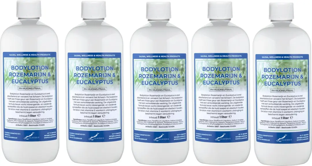 Splashbox Cosmetics Rozemarijn & Eucalyptus Bodylotion 5L - 5 Stuks