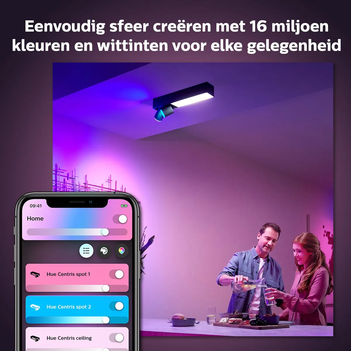 Philips Hue Centris Opbouwspot 2-spots - Zwart