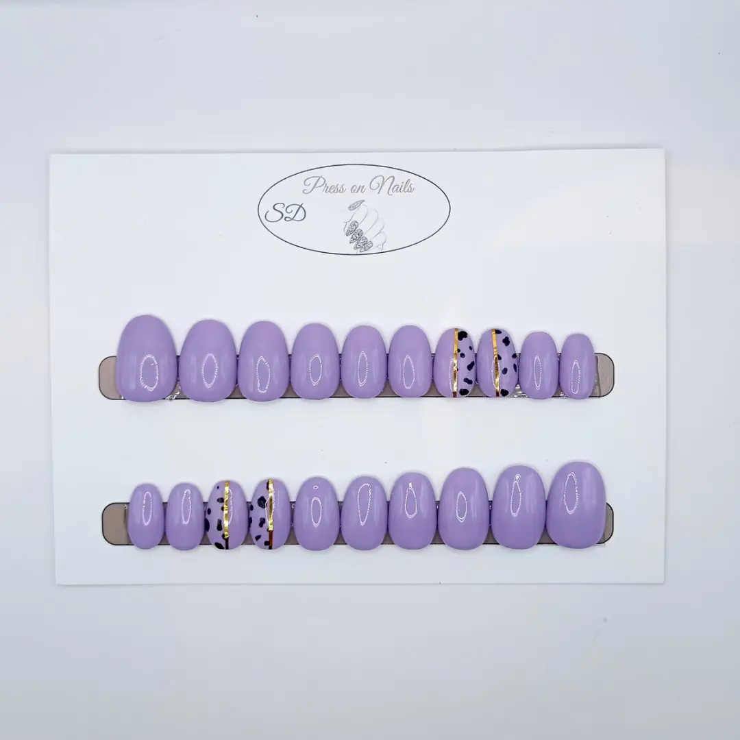 SD Press on Nails B-7 Plaknagels - 20 Stuks - Lila