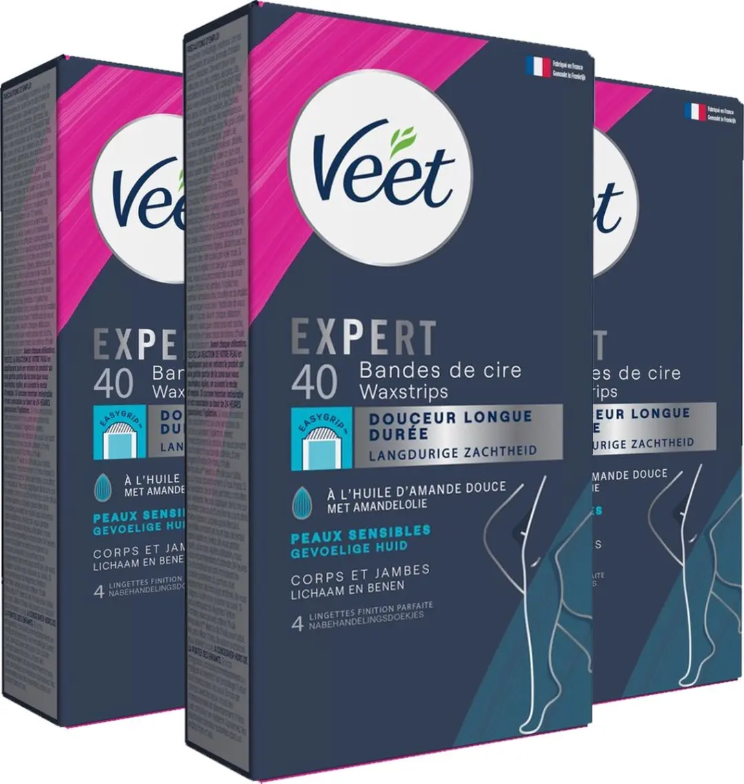 Veet Expert Koude Wasstrips Benen Sensitive 120 Stuks
