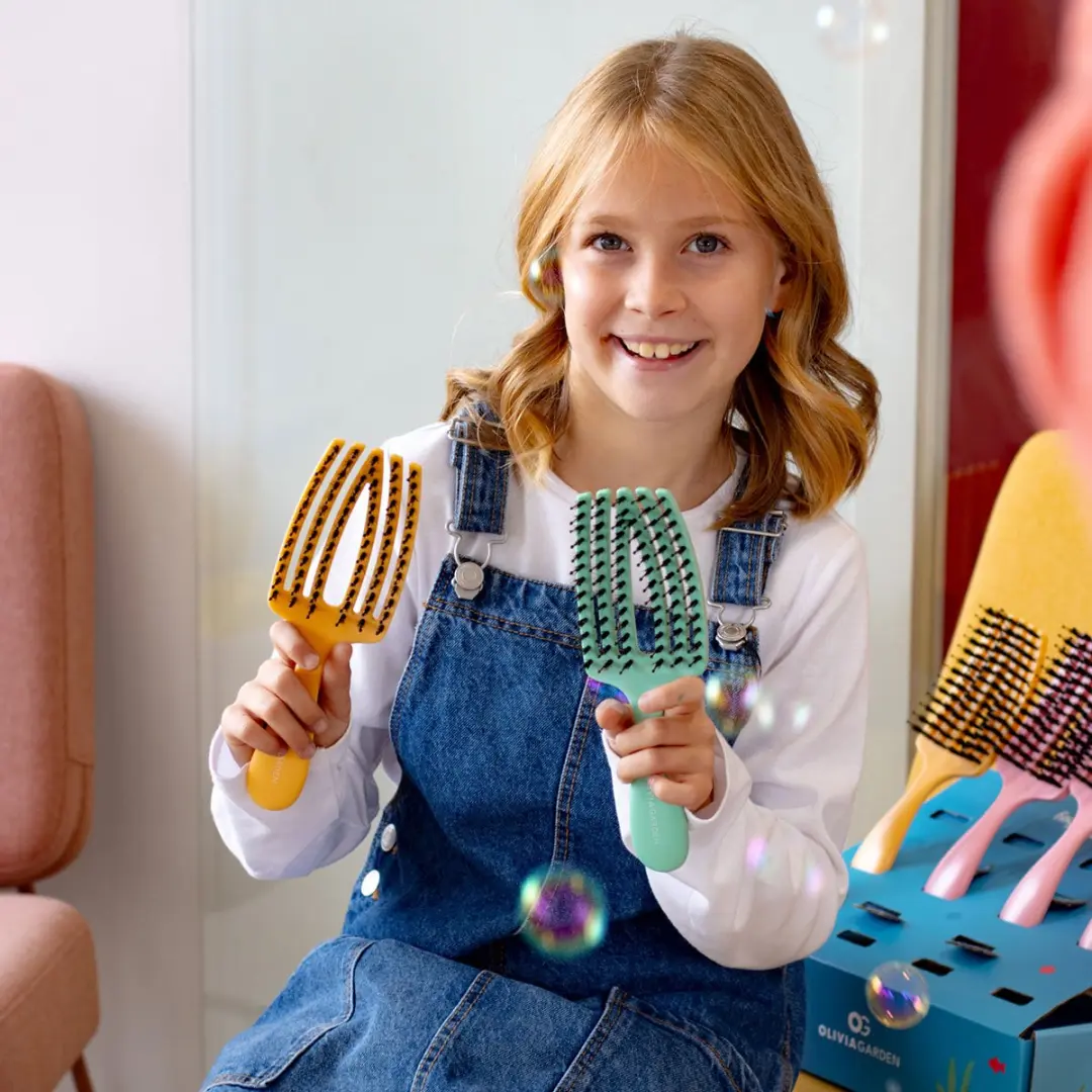 Olivia Garden Fingerbrush mini - Geel