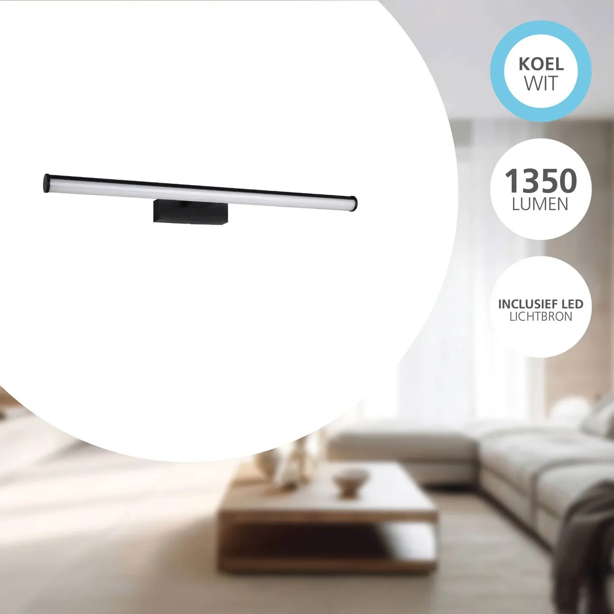 Eglo Vadumi Spiegellamp LED 60cm - Zwart/Wit
