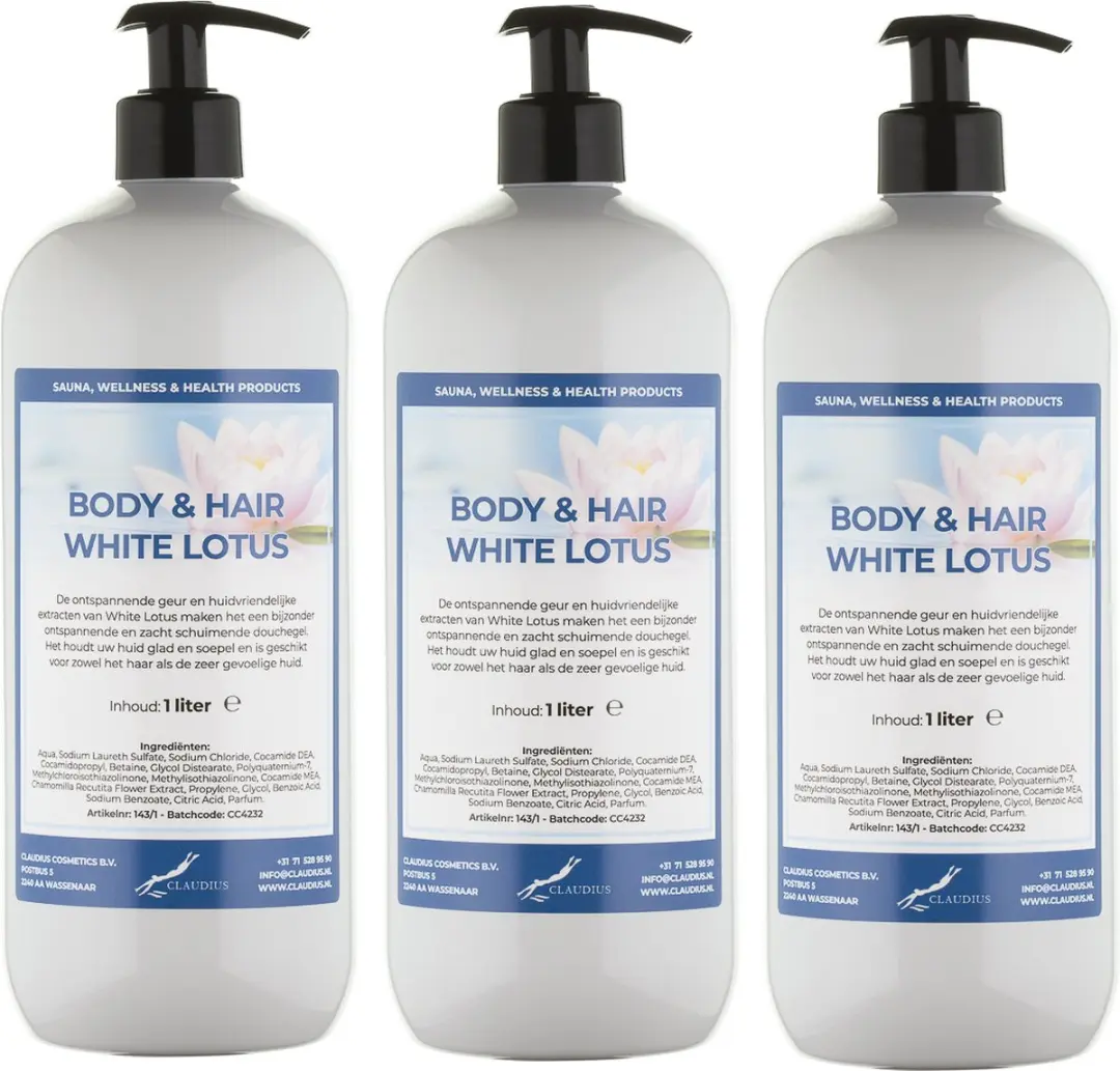 Splashbox Cosmetics Body & Hair White Lotus 1L - 3 Stuks