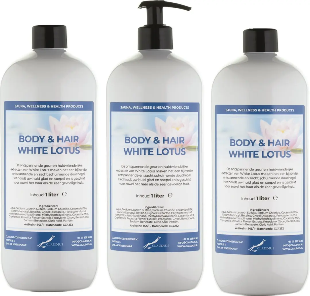Splashbox Cosmetics Body & Hair White Lotus 1L - 3 Stuks