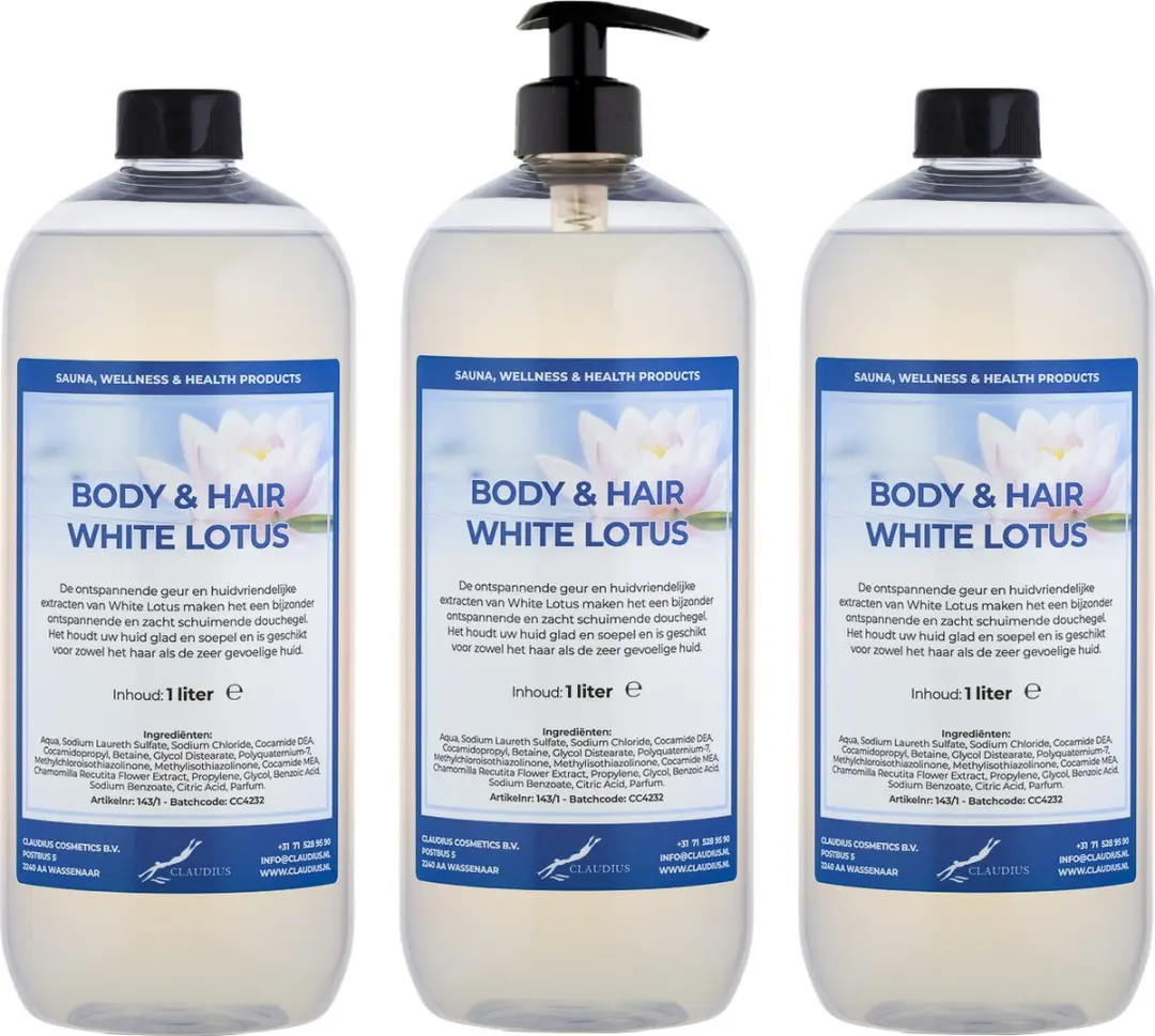 Splashbox Cosmetics Body & Hair White Lotus 1L - 3 Stuks