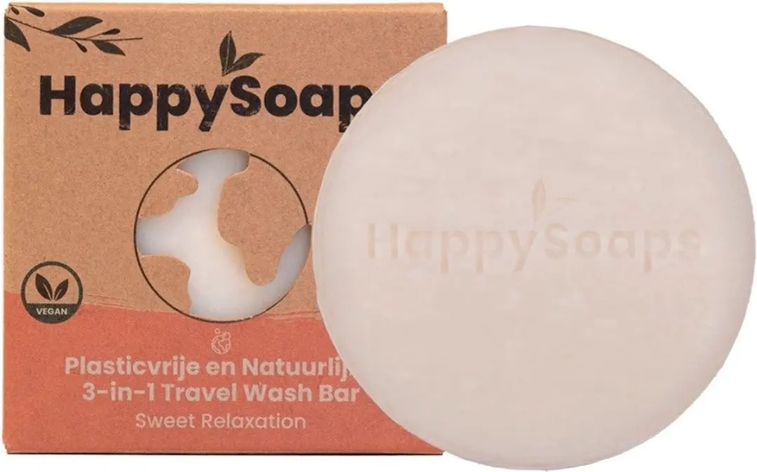 HappySoaps 3-in-1 Travel Wash Bar Sweet Relaxation
