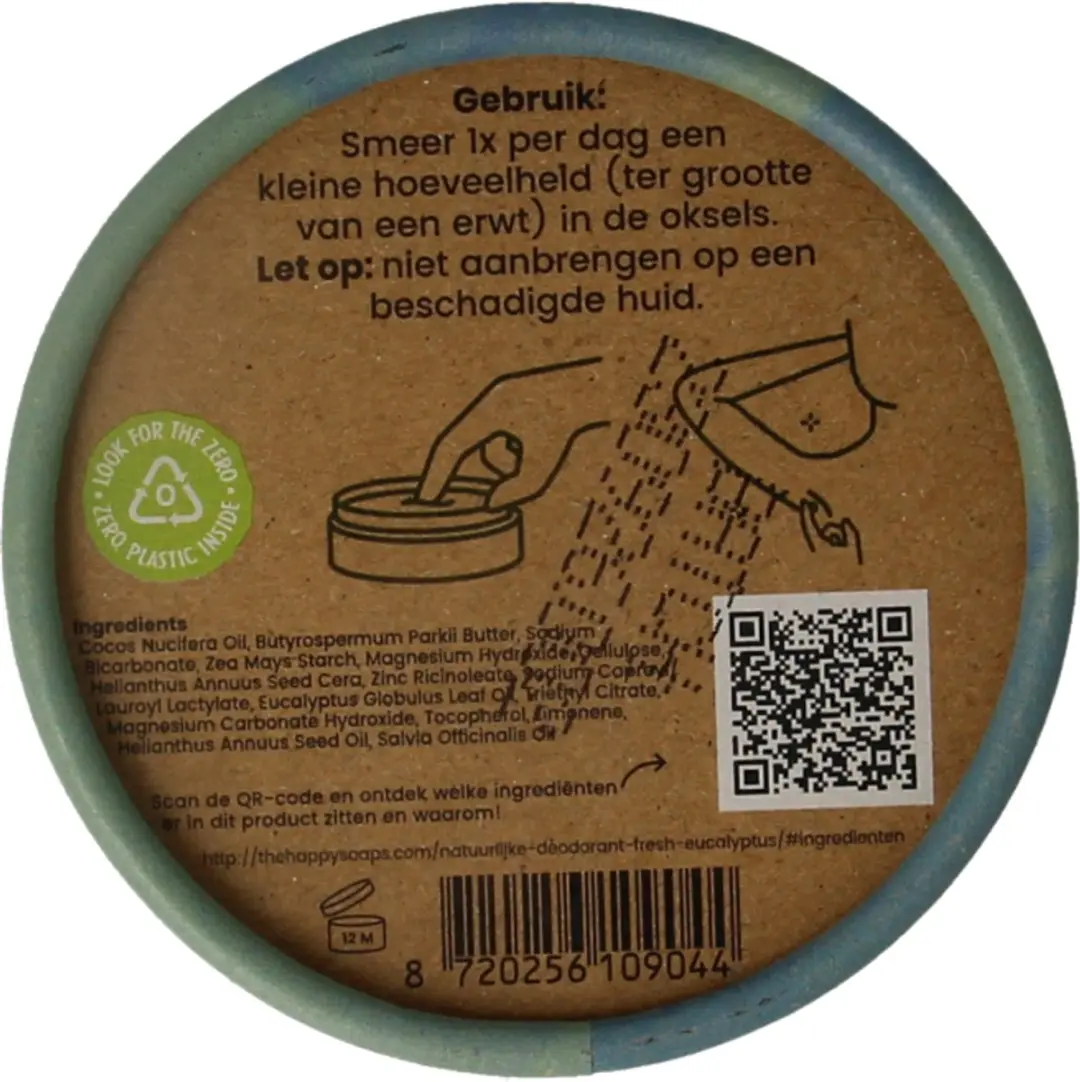 HappySoaps Natuurlijke Deodorant Fresh Eucalyptus & Lemongrass 50g