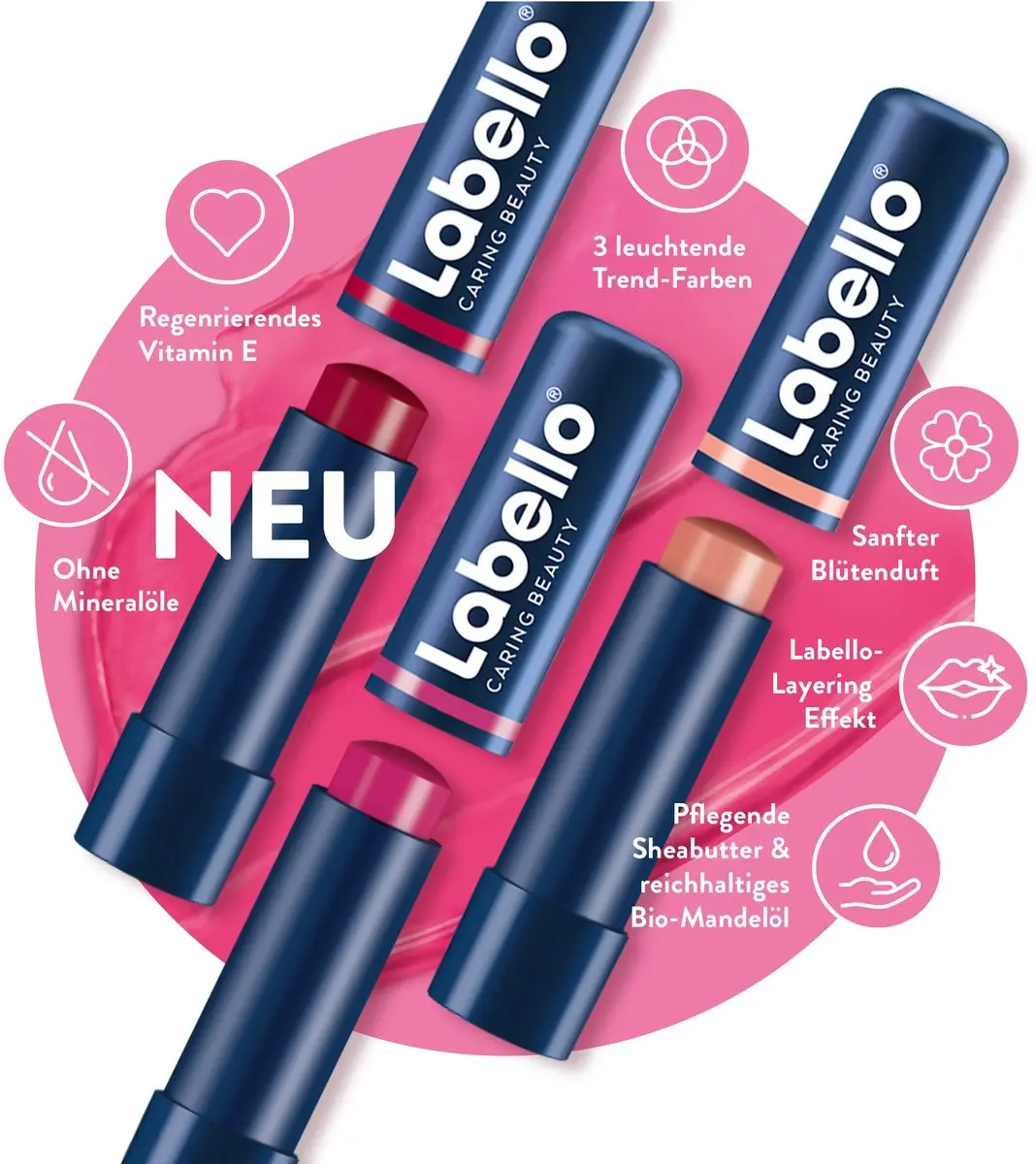 Labello Caring Beauty Lippenbalsem Rood - 4.8g