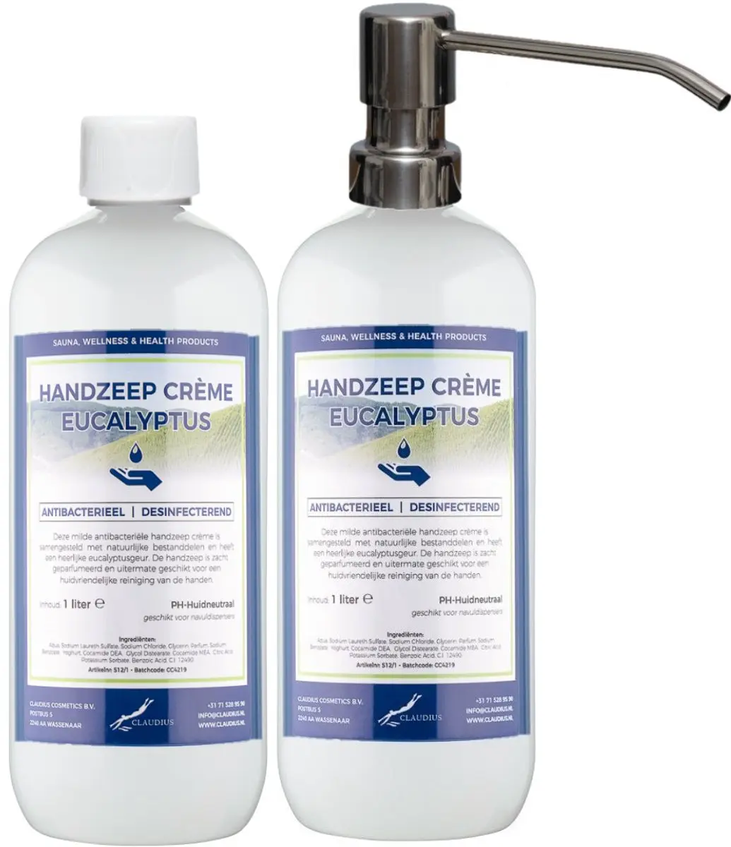 Splashbox Cosmetics Handzeep Crème Eucalyptus 2L - Set van 2