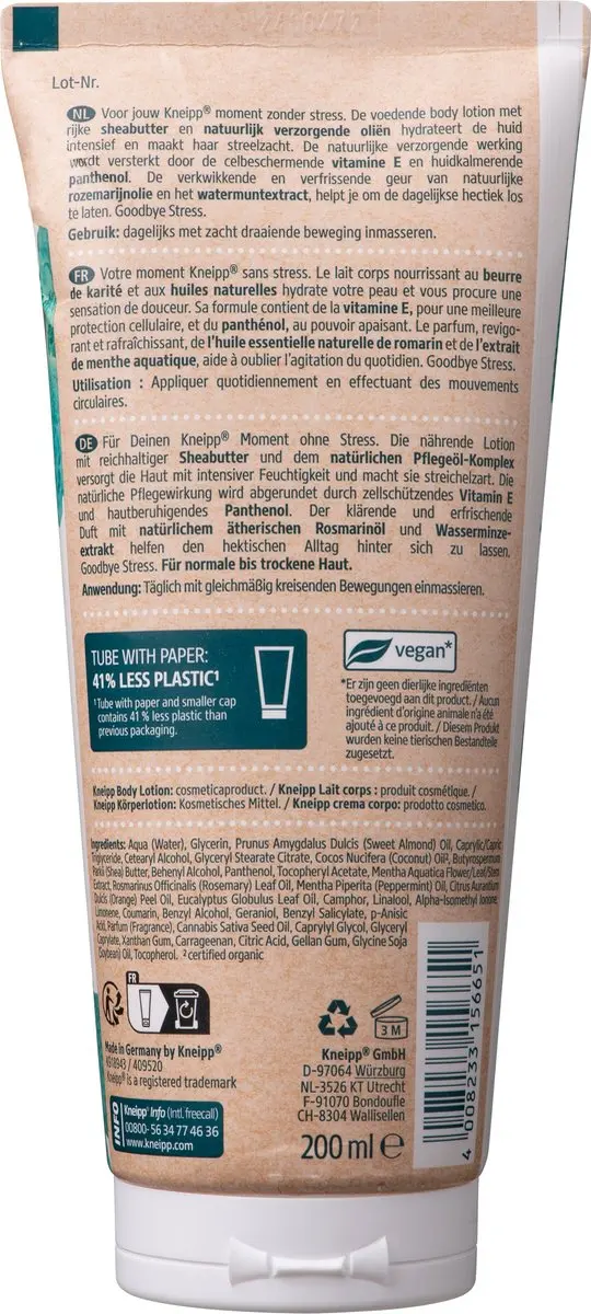 Kneipp Goodbye Stress Bodylotion 200ml - Watermunt & Rozemarijn