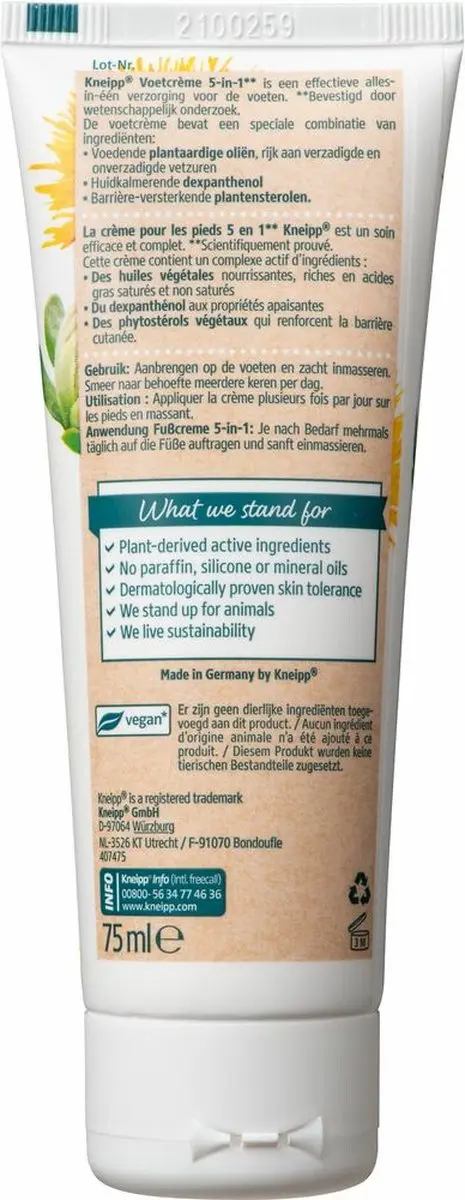 Kneipp Voetcrème 5-in-1 75ml - 6 Stuks