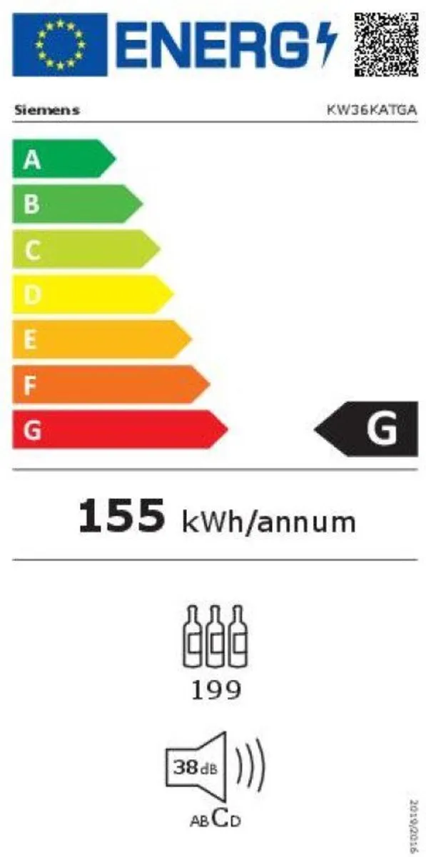 Siemens iQ500 KW36KATGA Wijnklimaatkast - 199 Flessen - 2 Zones - Zwart