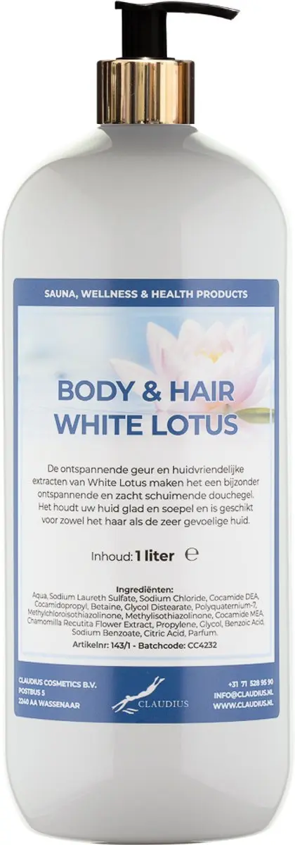 Splashbox Cosmetics Body & Hair White Lotus 1L - Gouden pomp
