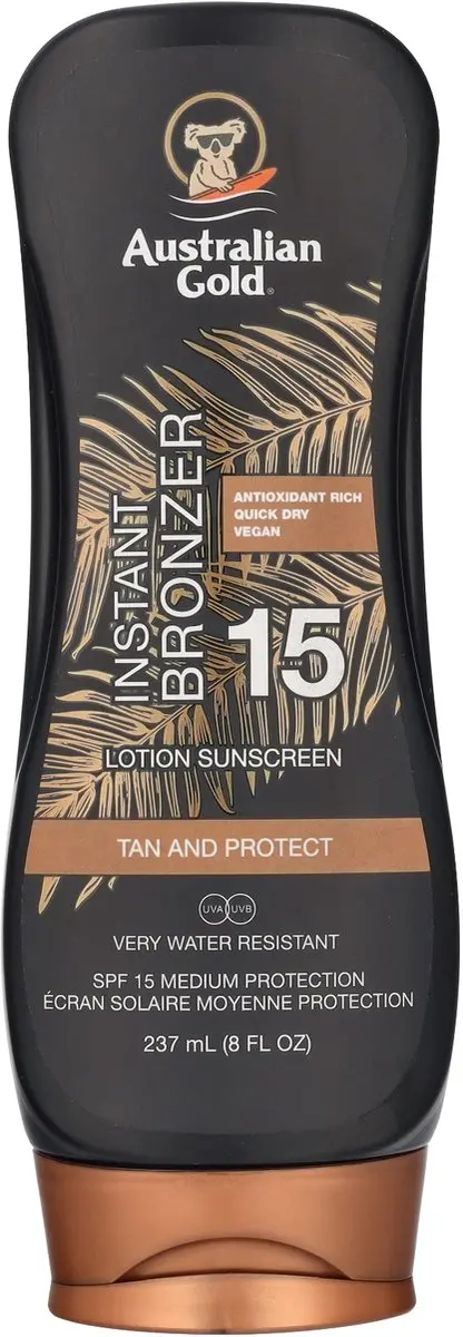 Australian Gold SPF15 Zonnebrandlotion + Bronzer 237ml