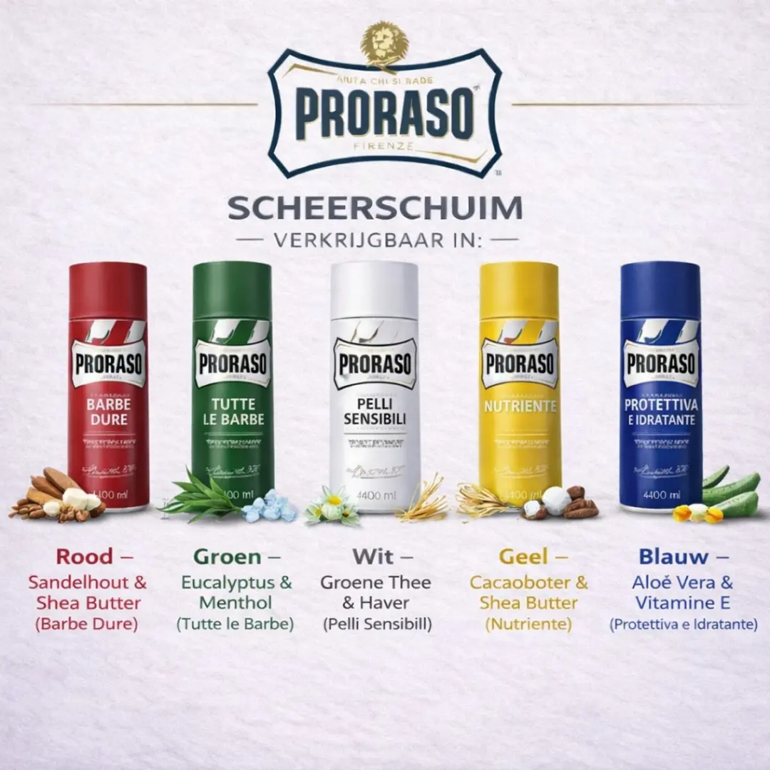 Proraso Scheerschuim Cacaoboter & Karitéboter - 4x400ml