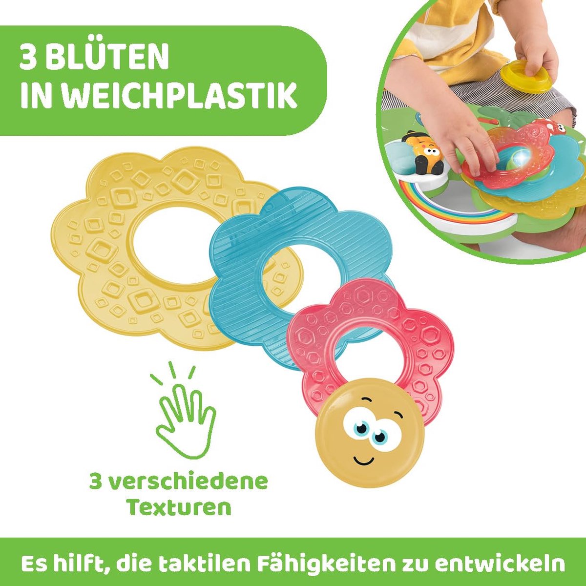 Zabawka edukacyjna CHICCO Sense & Focus Sensoryczny kwiatek 00010156000000