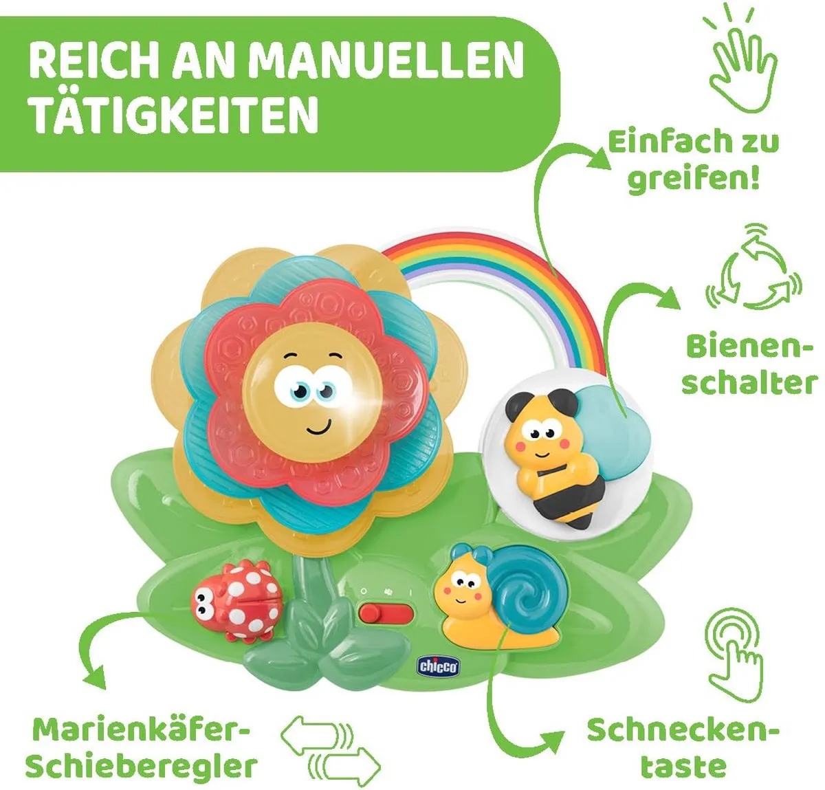 Chicco Sense & Focus Sensoryczny Kwiatek - Multicolor - afbeelding 3 van 6