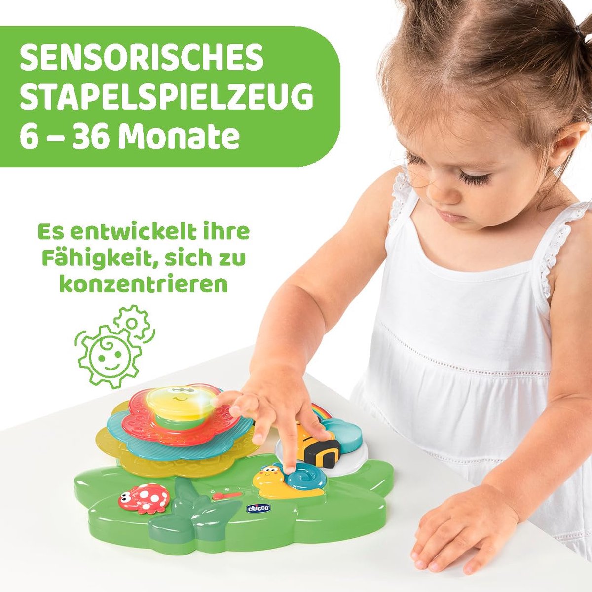 Zabawka edukacyjna CHICCO Sense & Focus Sensoryczny kwiatek 00010156000000