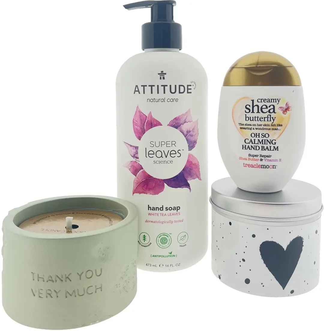 Vergulde Hand Attitude Cadeauset Bedankt