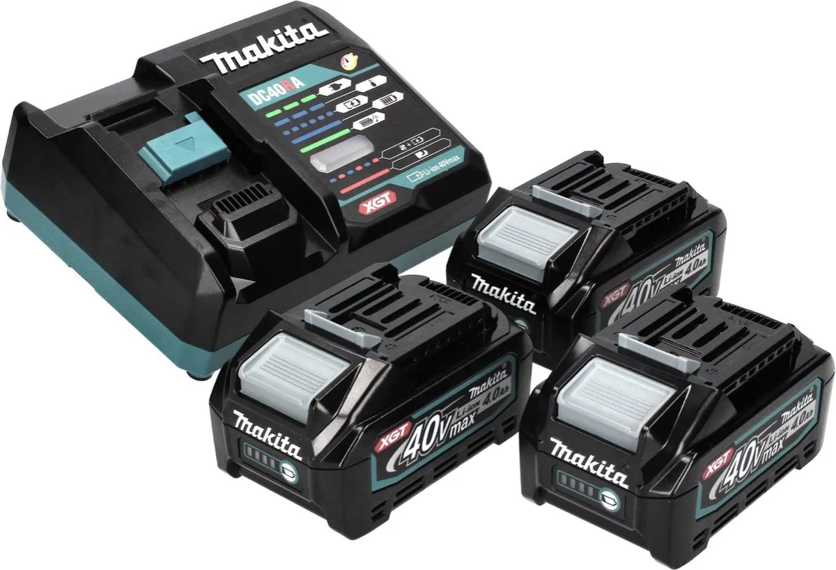 Makita Power Source Kit 40V max 3x BL4040 4Ah + DC40RA Snellader