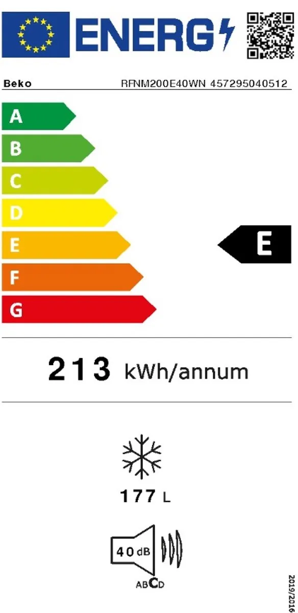 Beko RFNM200E40WN Vrieskast No-Frost 200L - 5 Vakken - afbeelding 5 van 6