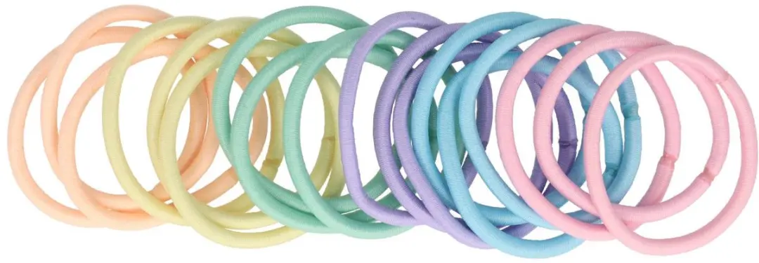 Haarsoires Haarelastieken Basic - 18 Stuks - Roze Paars Groen Blauw Geel Oranje