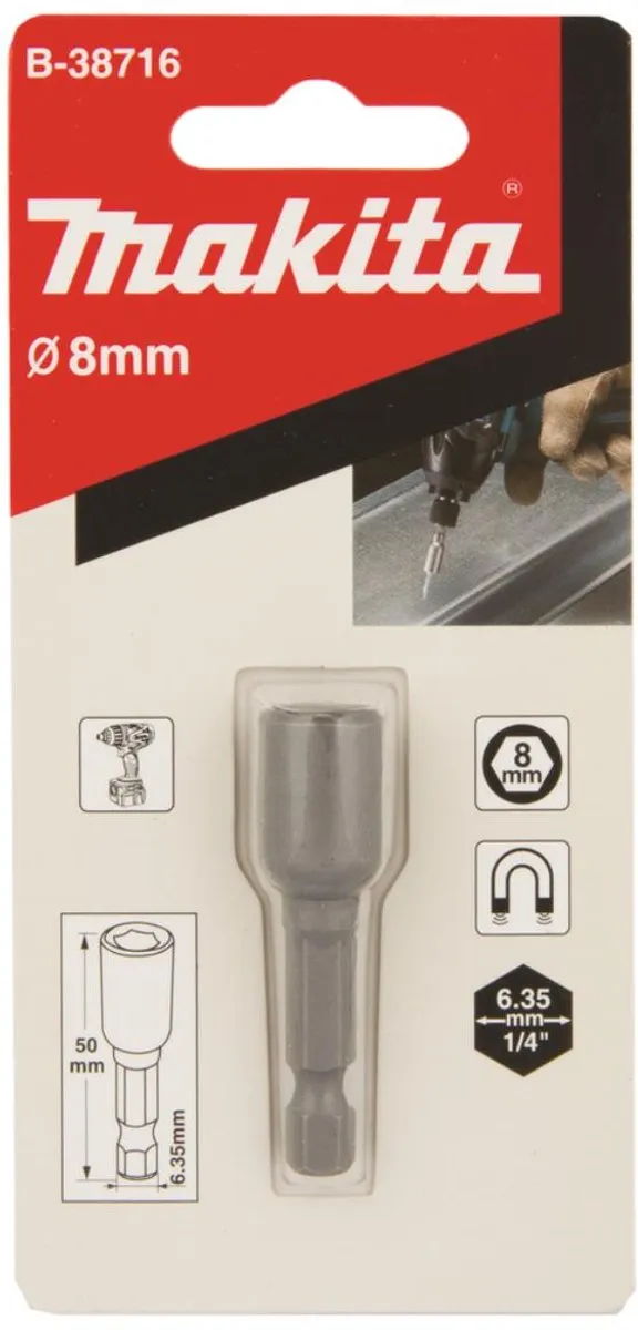 Makita B-38934 Dop 8x50mm Magnetisch