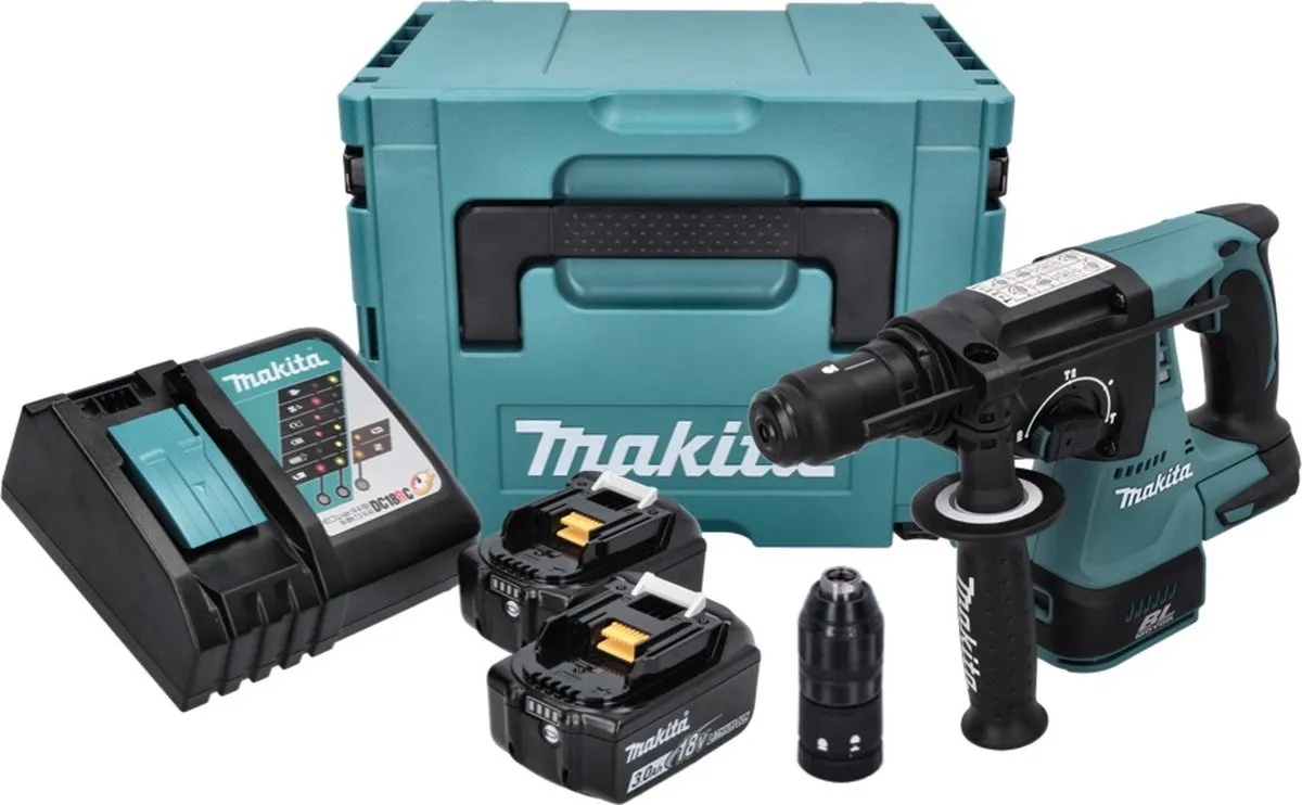 Makita DHR243RFJ Accu-boorhamer 18V SDS-plus - 2,0J Brushless - 2x 3,0Ah