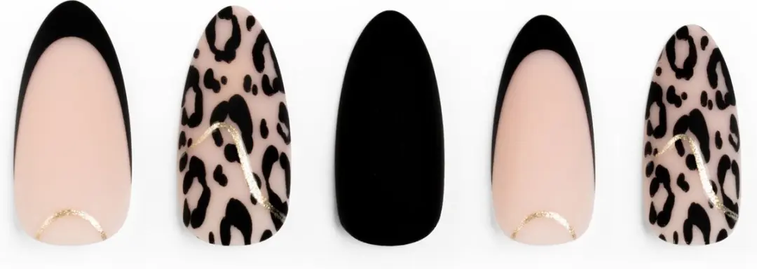 Artistic Nail Design Colourluxe Press On Tips I Dream Cheetah - Short Almond