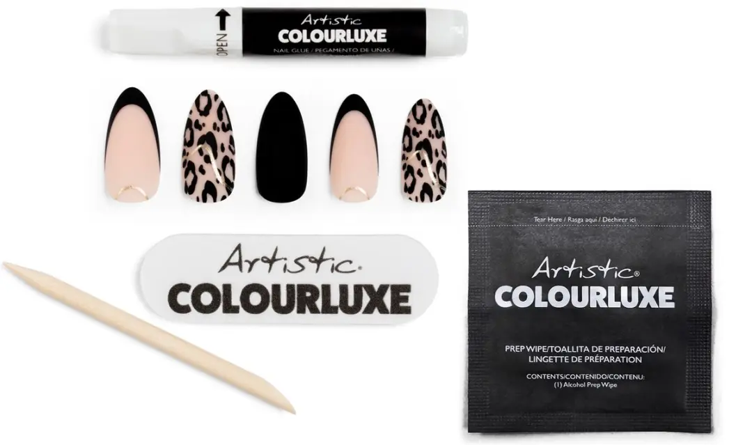 Artistic Nail Design Colourluxe Press On Tips I Dream Cheetah - Short Almond