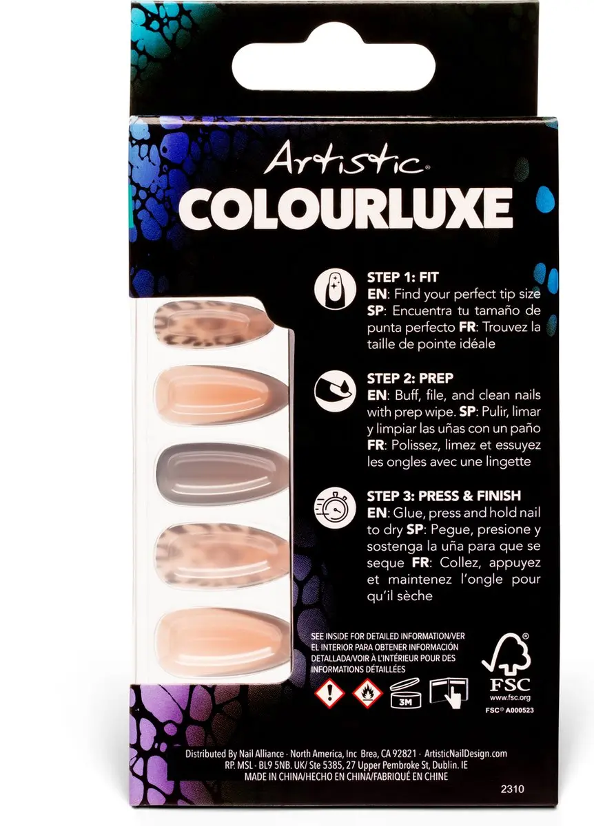 Artistic Nail Design Colourluxe Press On Tips I Dream Cheetah - Short Almond