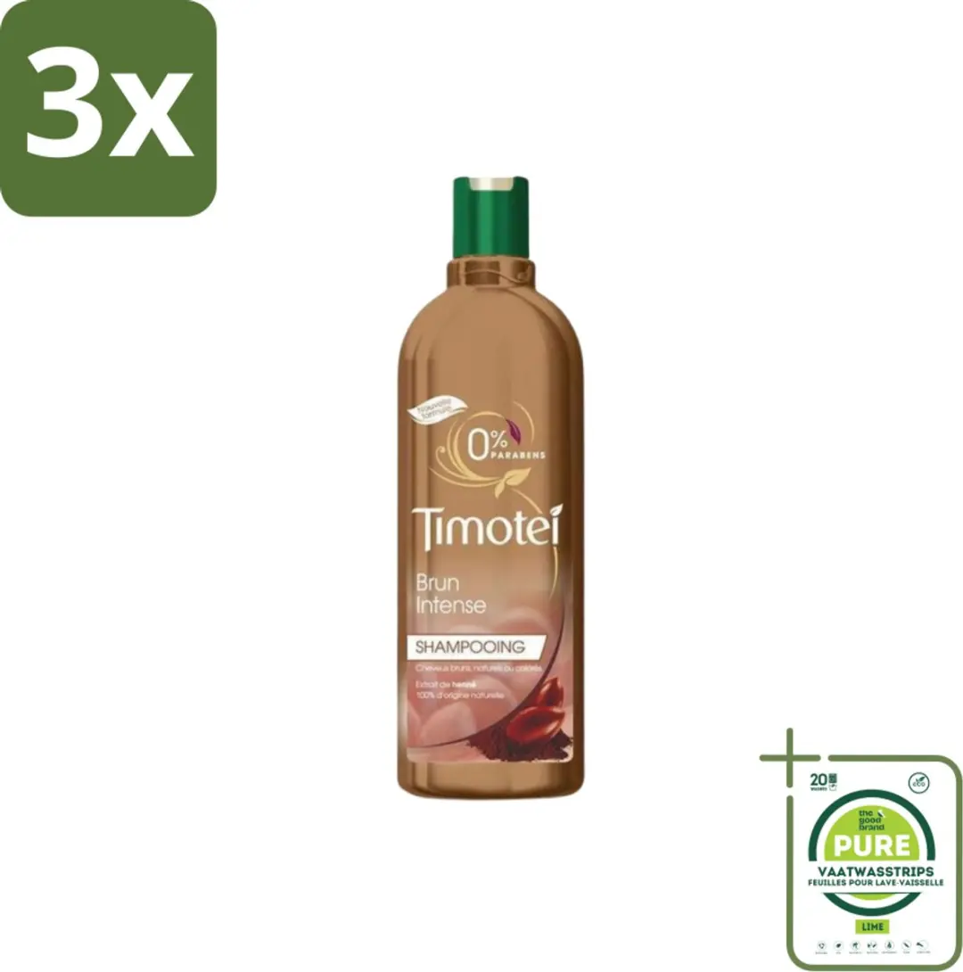 Timotei Shampoo Bruin Intens 900ml - 3 Stuks