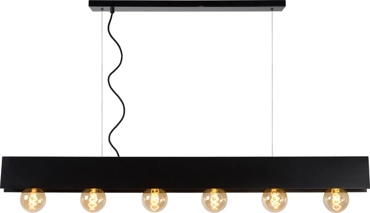 Lucide Surtus Hanglamp 6xE27 - Zwart