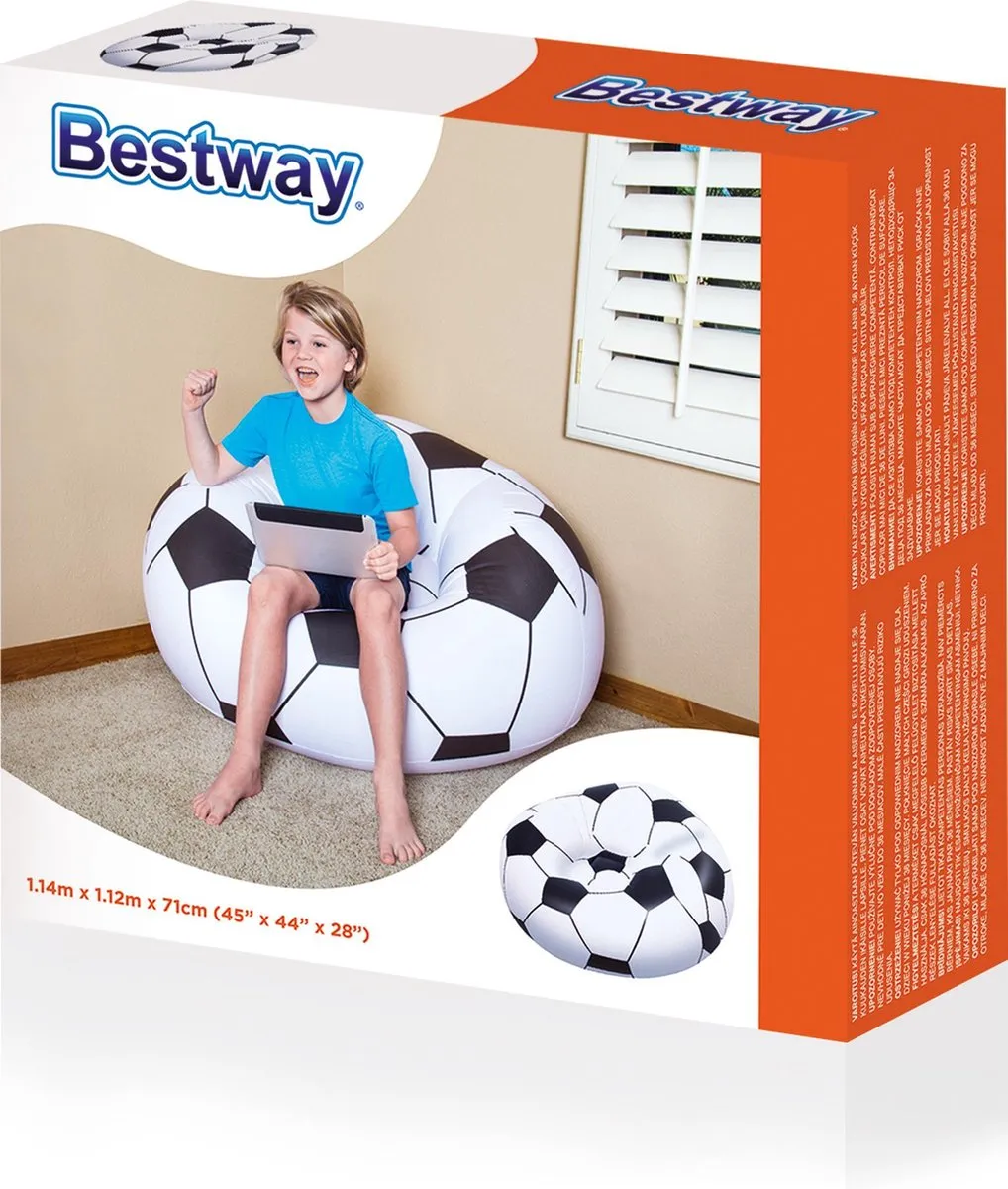 Bestway Voetbal Zitzak 10cm - Zwart - afbeelding 6 van 6