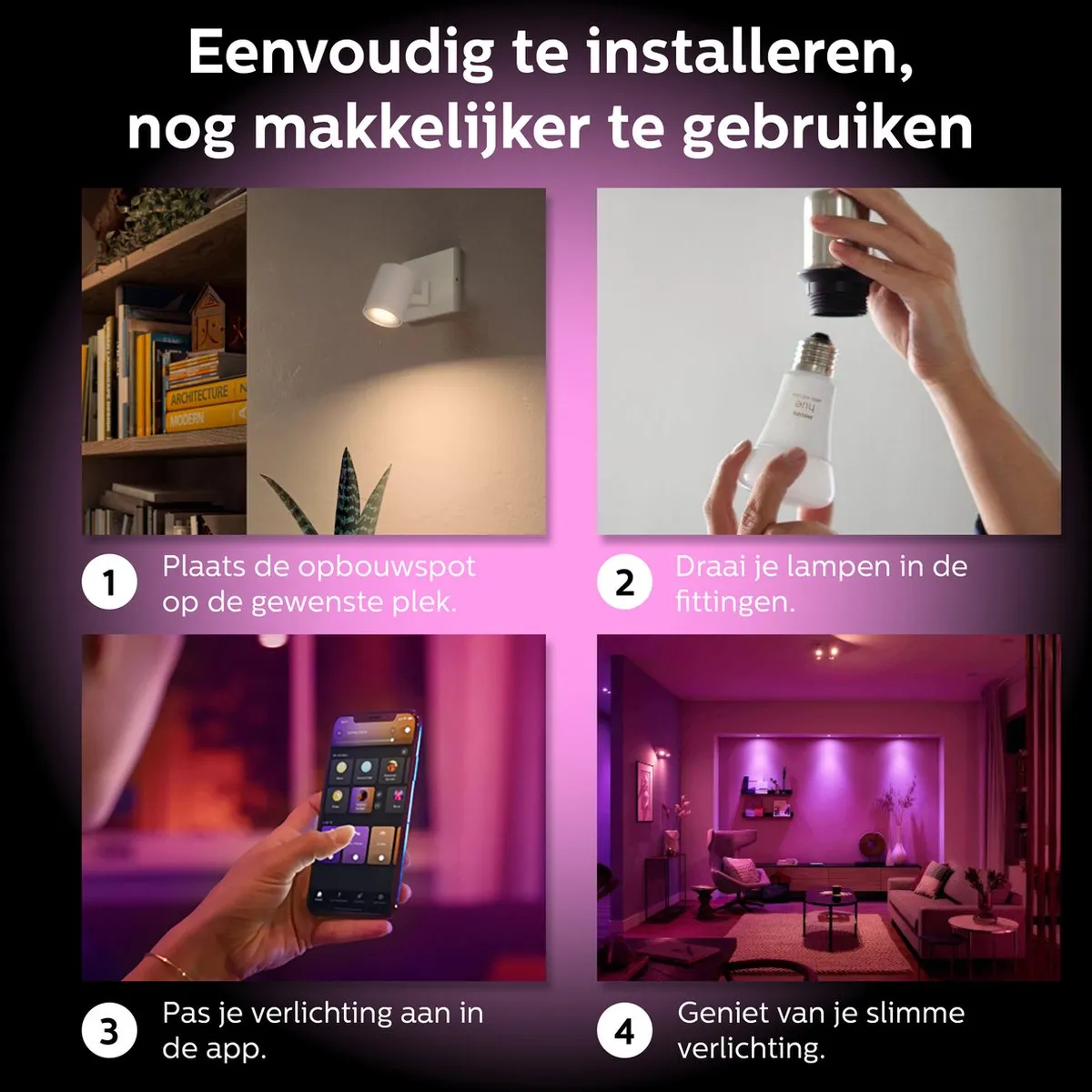 Philips Hue Runner Opbouwspot GU10 - RGBW 4,2W