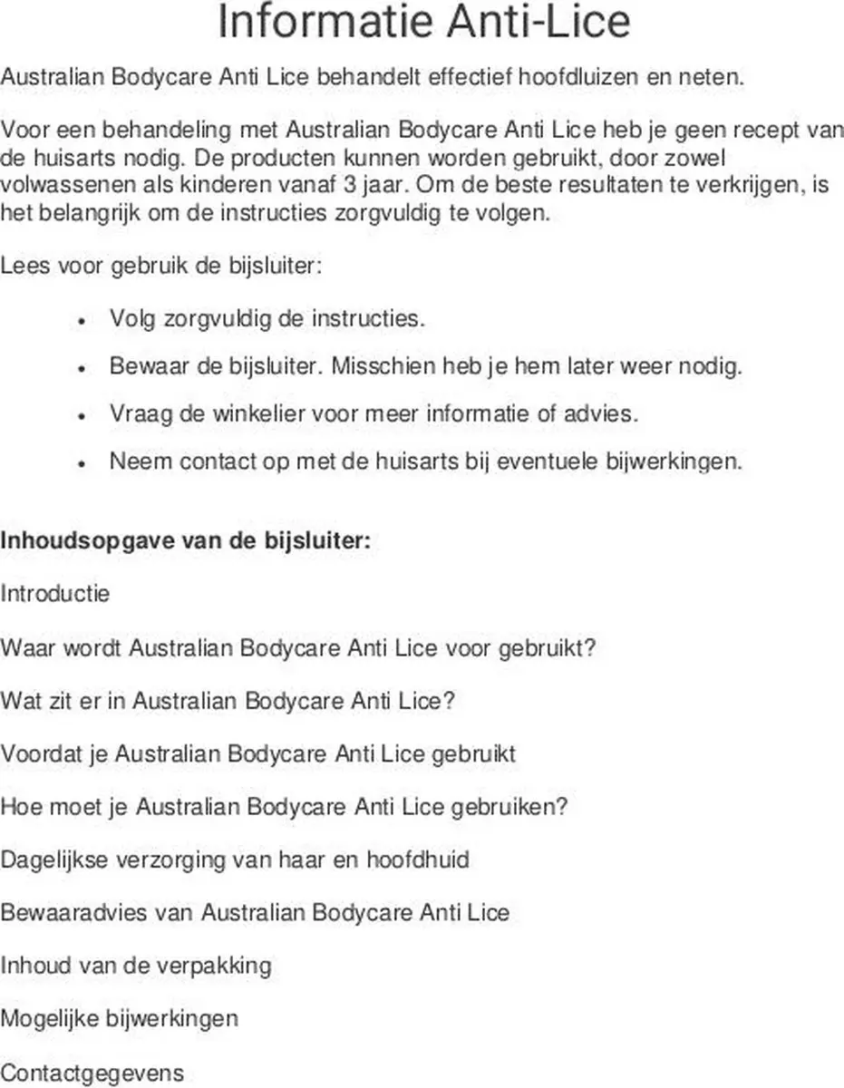 Australian Bodycare Hoofdluis Behandelingsset - 3x150ml
