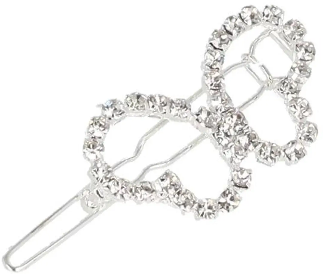 Haarsoires Haarspeld 3cm - Vlinder Strass - Zilver