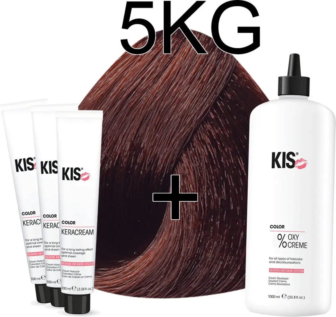 KIS KeraCream Color Donker Koper Goudbruin Haarverfset 100ml