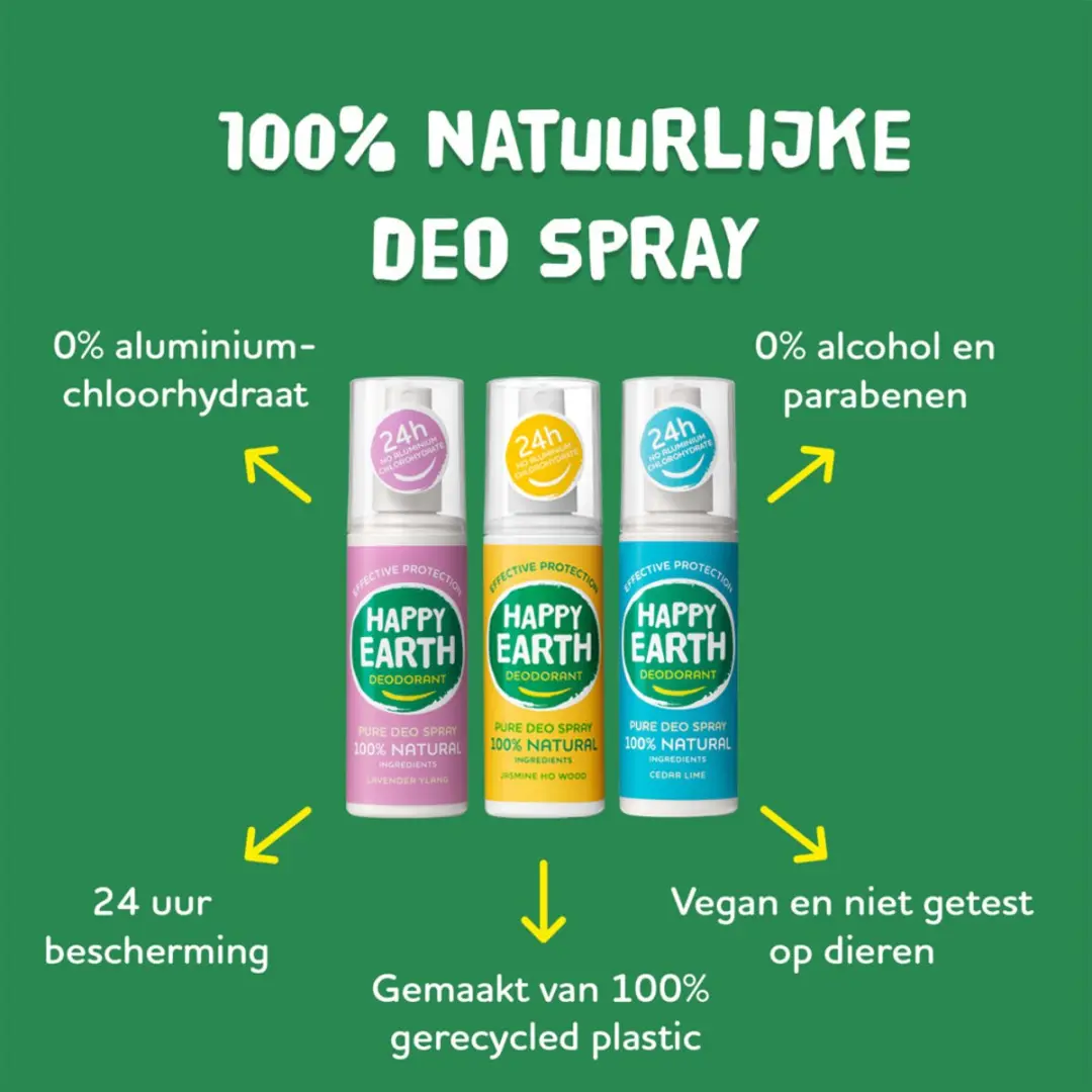 Happy Earth Jasmin Ho Wood Deodorant Spray 100ml