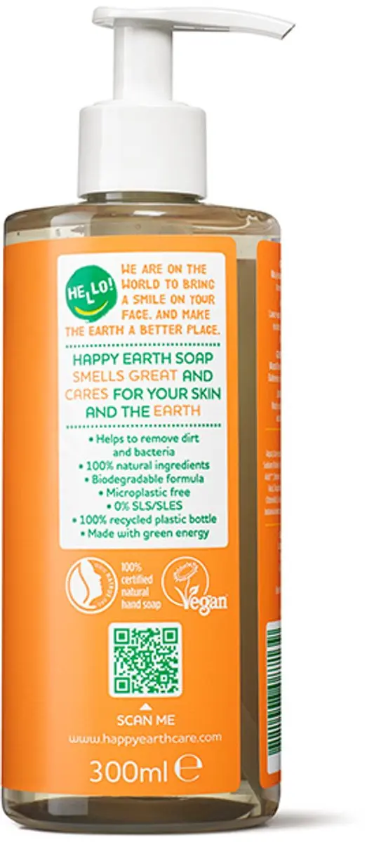 Happy Earth Handzeep Rose Petitgrain - 6x300ml