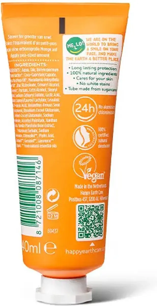 Happy Earth Deodorant Crème Rose Petitgrain 40ml