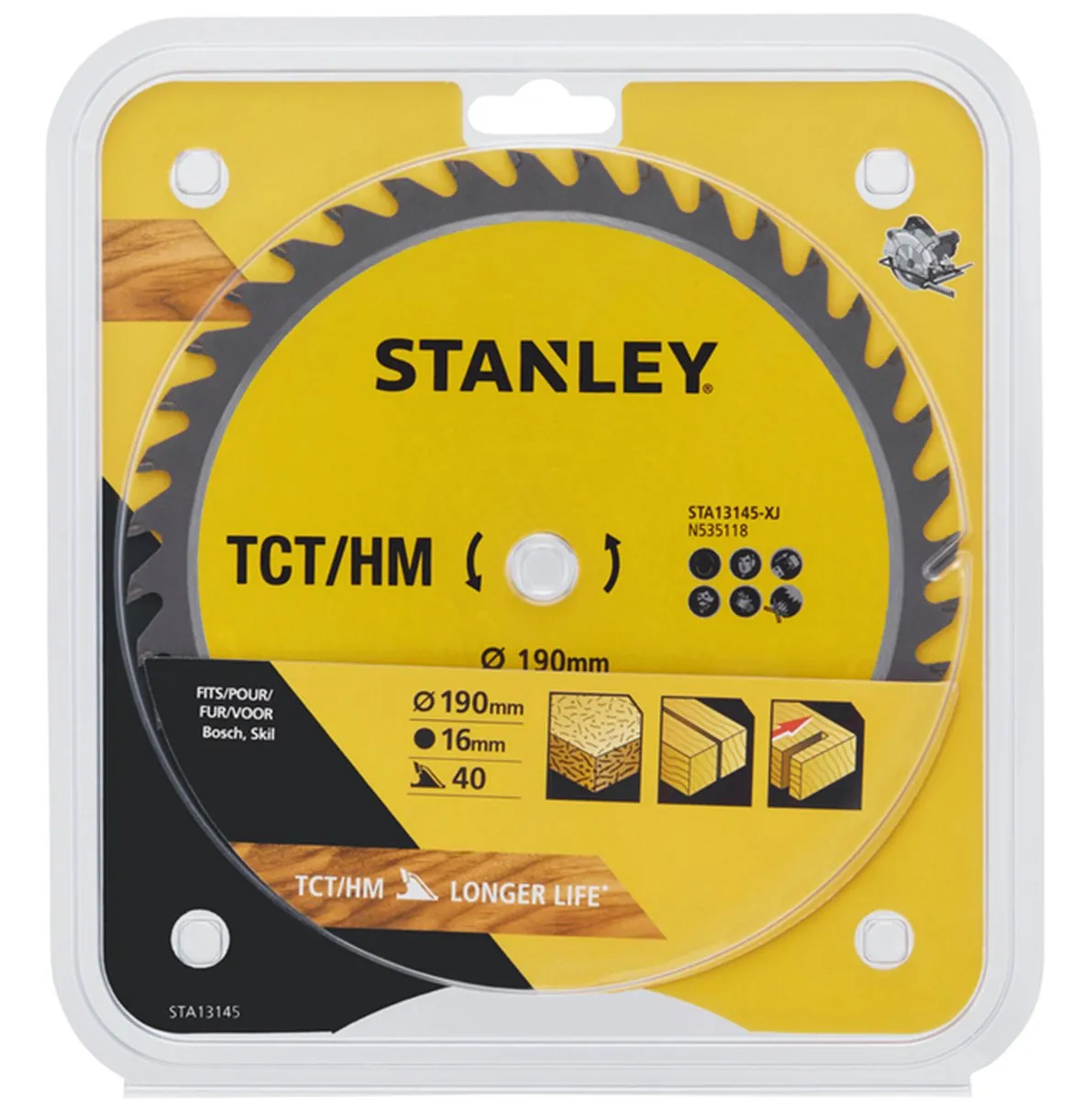 Stanley Cirkelzaagblad STA13145-XJ 190x16mm