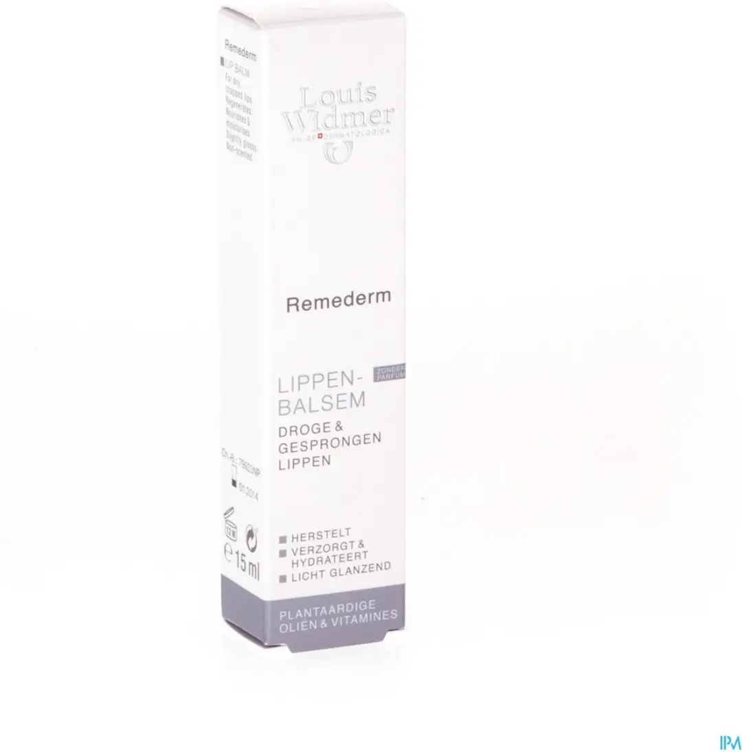 Louis Widmer Remederm Lippenbalsem Ongeparfumeerd 15ml