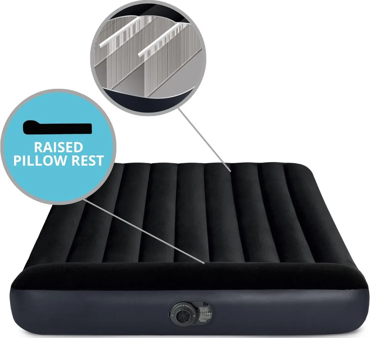 Intex Pillow Rest Classic Luchtbed 2 Persoons - 203x152x25cm - Donkerblauw
