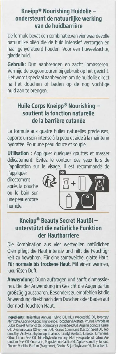 Kneipp Beauty Secret Huidolie 100ml - Droge/gevoelige huid