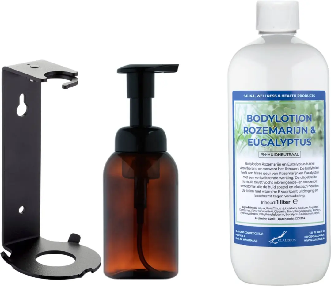 Splashbox Cosmetics Zeepdispenser 300ml + Bodylotion 1L Rozemarijn & Eucalyptus