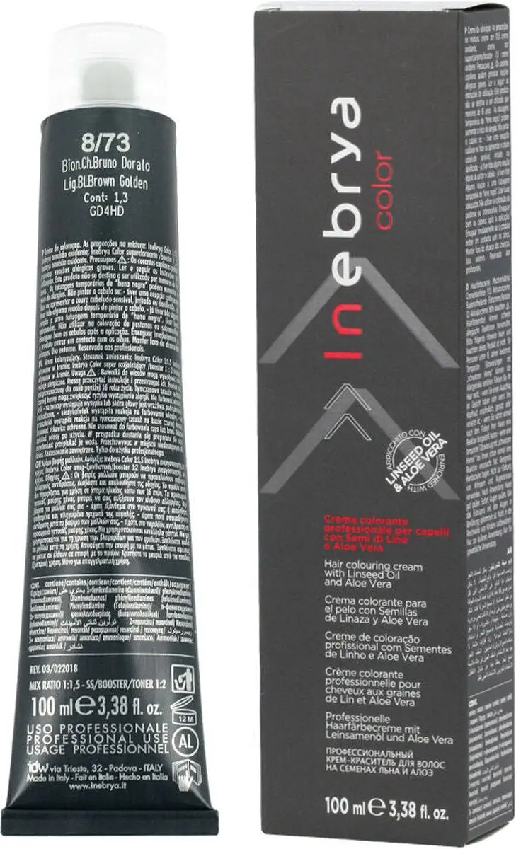 Inebrya Permanent Haarkleur 8/73 Light Blonde Brown 100ml
